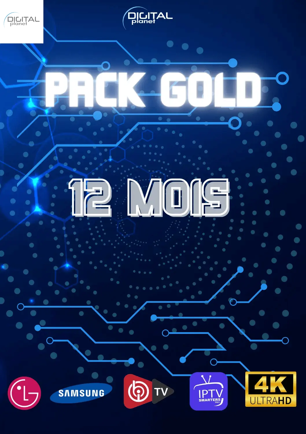 ABONNEMENT IPTV GOLD - 12 MOIS ABONNEMENT IPTV STABLE DIGITAL PLANET