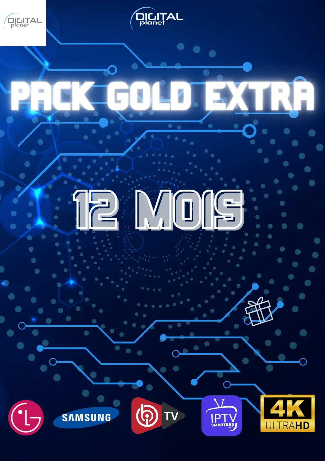 ABONNEMENT IPTV GOLD EXTRA - 12 MOIS ABONNEMENT IPTV STABLE DIGITAL PLANET