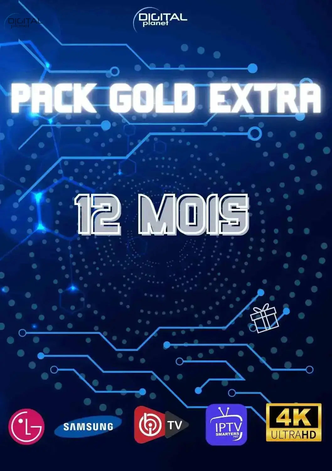 ABONNEMENT IPTV GOLD EXTRA - 12 MOIS IPTV MAROC STABLE - DIGITAL PLANET