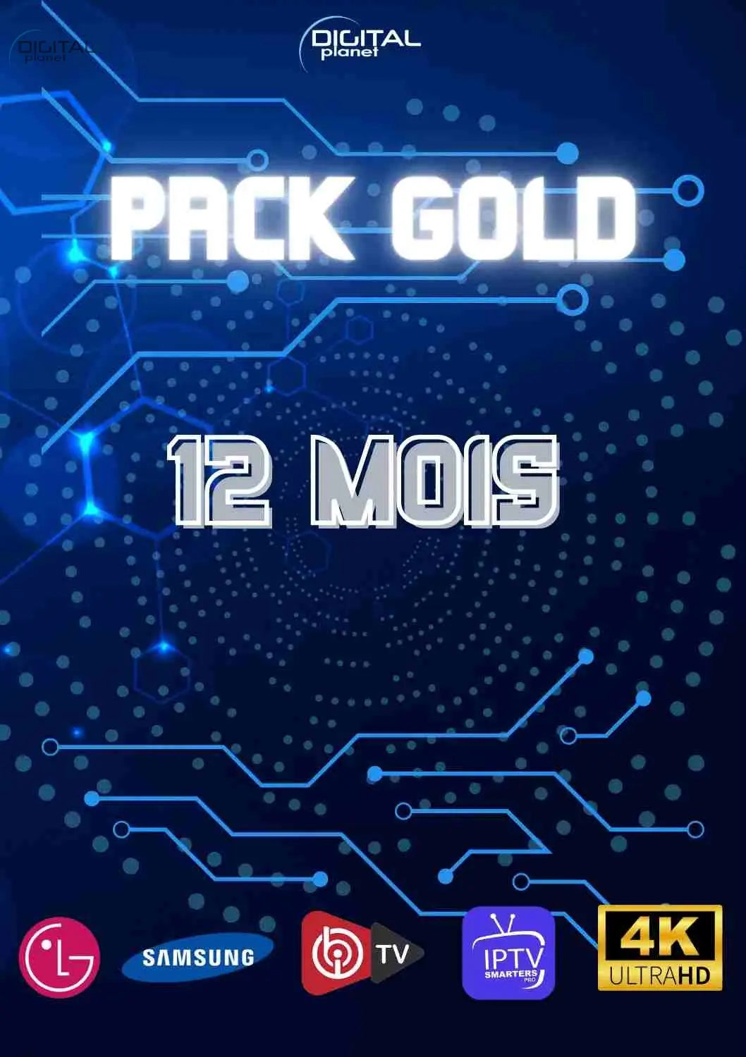 ABONNEMENT IPTV MAROC GOLD - 12 MOIS IPTV MAROC STABLE - DIGITAL PLANET