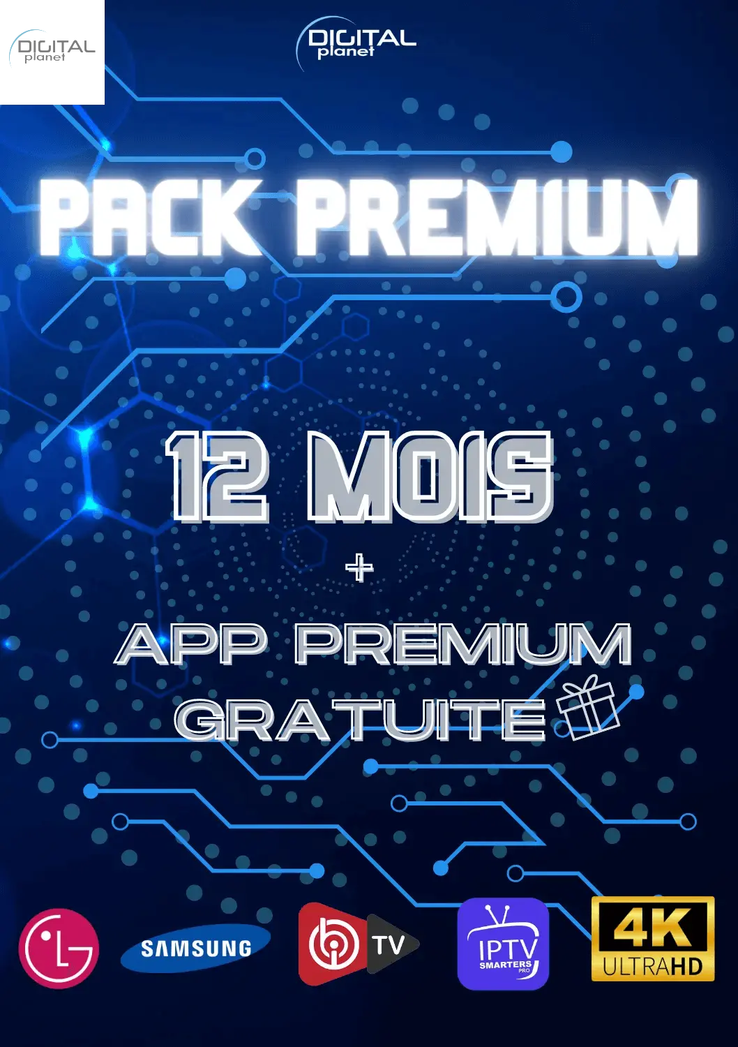 ABONNEMENT IPTV PREMIUM - 12 MOIS ABONNEMENT IPTV STABLE DIGITAL PLANET