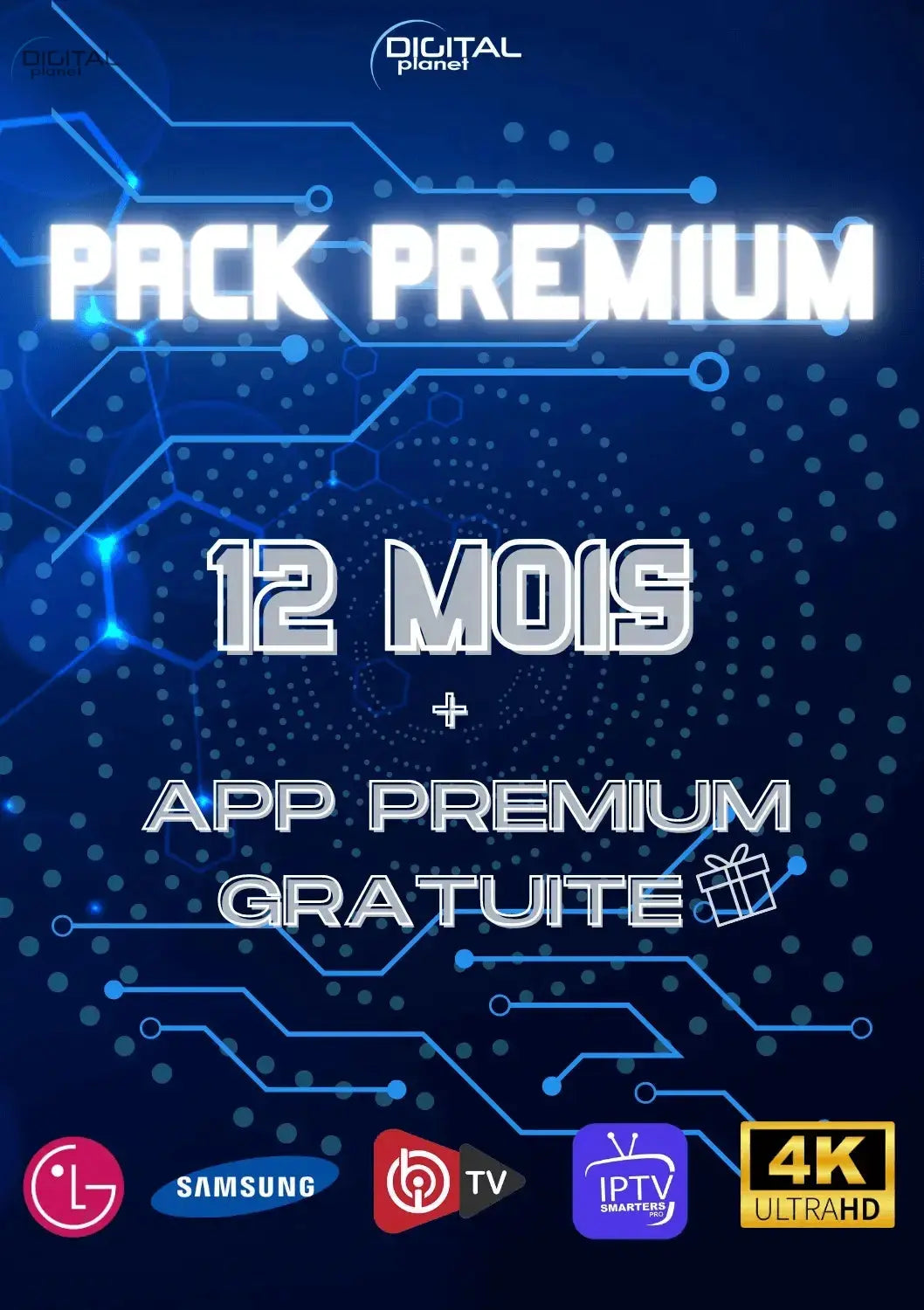 ABONNEMENT IPTV PREMIUM - 12 MOIS IPTV MAROC STABLE DIGITAL PLANET